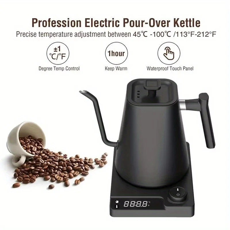 Electric Kettle Gooseneck - 1-delige elektrische waterkoker met zwanenhals -