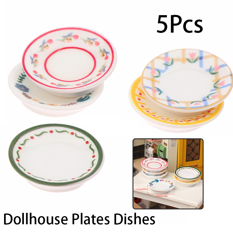 Kitchen Appliances Store - 5 Stuks 1/12 Poppenhuis Mini Platen