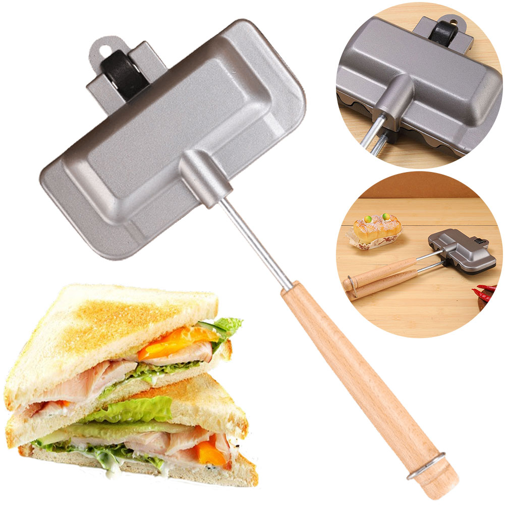 Sandwich Press Grill - Hotdog-toaster, antiaanbaklaag, aluminiumlegering, broodrooster, ontbijtmachine, sandwichmaker,