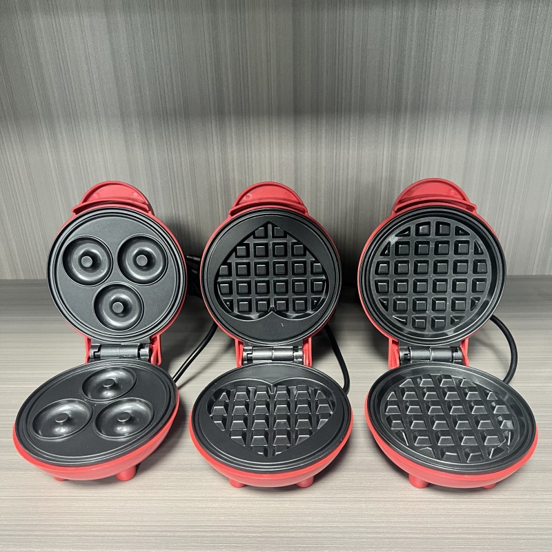 Sandwich Press Grill - Multifunctionele mini-wafelmaker in hartvorm, dubbelzijdig verwarmd,