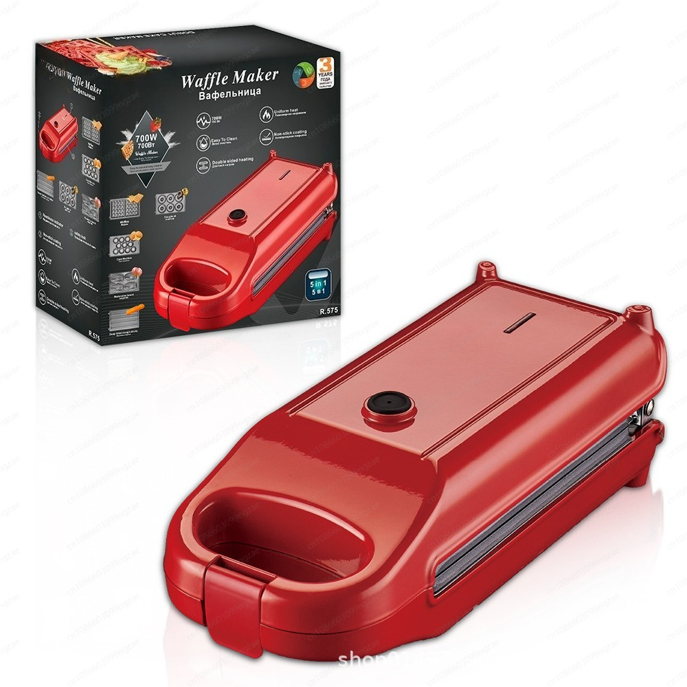 Sandwich Press Grill - 5-in-1 Multifunctionele Huishoudelijke Ontbijtmachine Elektrische Sandwichpers,